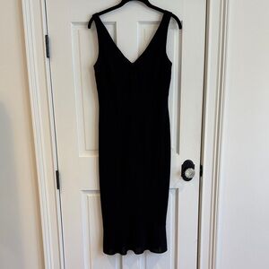 David Meister | Black V Neck Cocktail Dress | Size 6